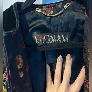 Vintage ESCADA quilted blazer with suede detail